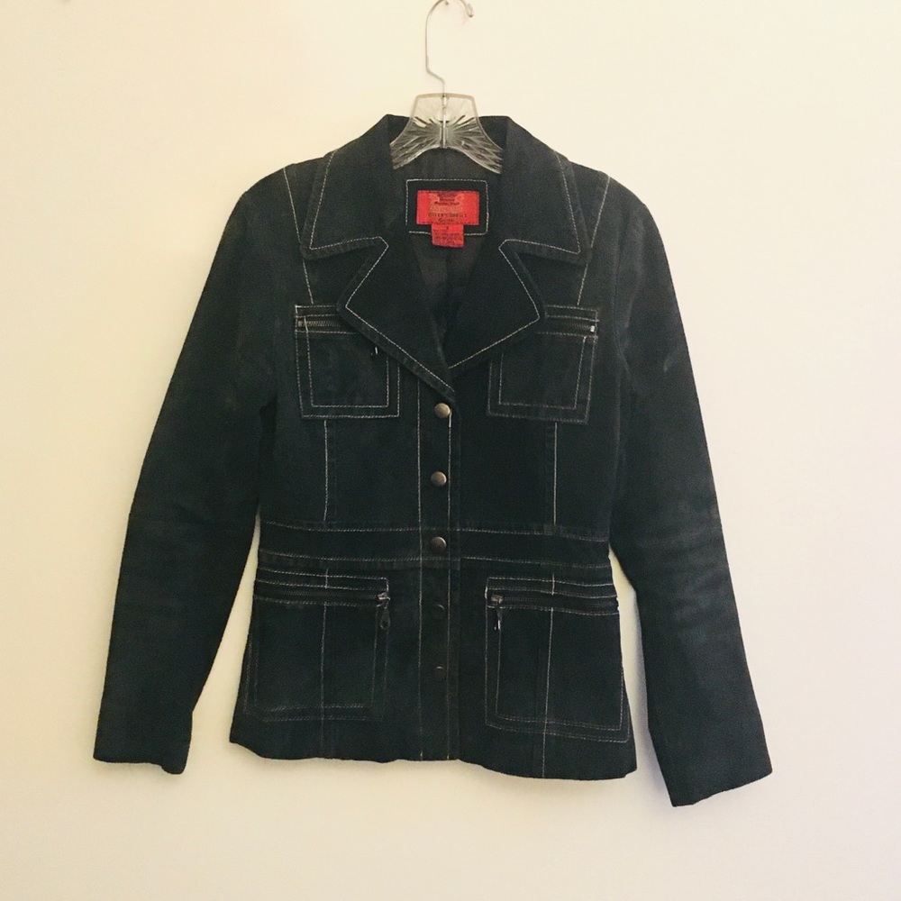 Leather Paris blues outerwear jacket🧥